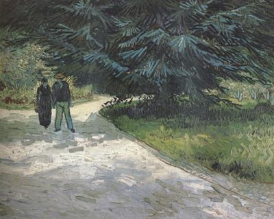 Vincent Van Gogh Public Garden with Couple and Blue Fir Tree :The Poet's Garden III (nn04) oil painting image